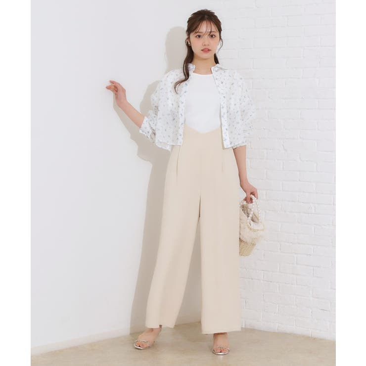 【洗える・オシャレな透け感】パール調ボタンシアーシャツ | Couture brooch | 詳細画像40 