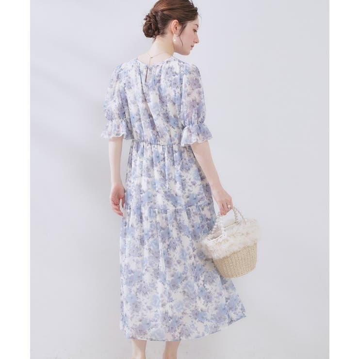 【一枚で着映える・大人可愛い】かすれプリント楊柳ワンピース | Couture brooch | 詳細画像16 
