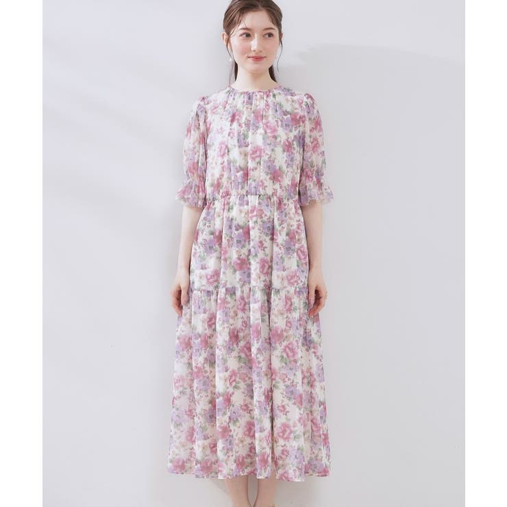 【一枚で着映える・大人可愛い】かすれプリント楊柳ワンピース | Couture brooch | 詳細画像23 