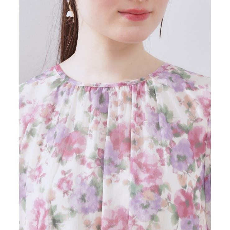 【一枚で着映える・大人可愛い】かすれプリント楊柳ワンピース | Couture brooch | 詳細画像26 