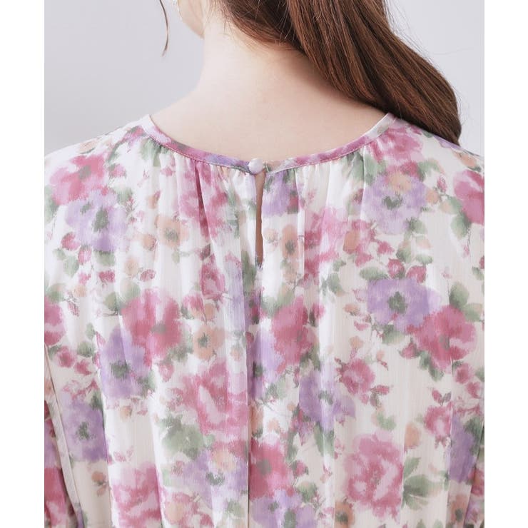 【一枚で着映える・大人可愛い】かすれプリント楊柳ワンピース | Couture brooch | 詳細画像27 