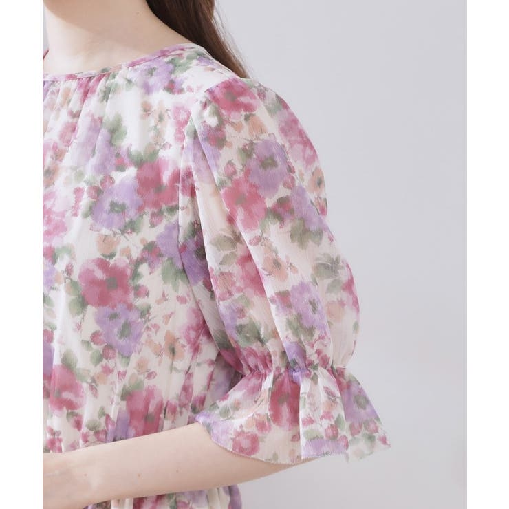 【一枚で着映える・大人可愛い】かすれプリント楊柳ワンピース | Couture brooch | 詳細画像28 