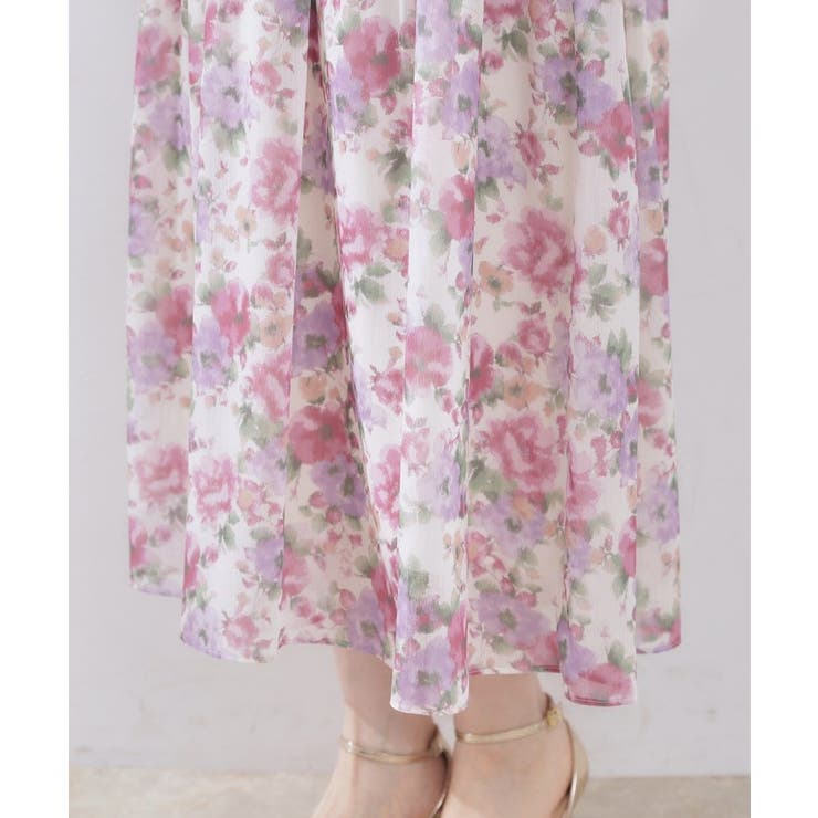 【一枚で着映える・大人可愛い】かすれプリント楊柳ワンピース | Couture brooch | 詳細画像30 