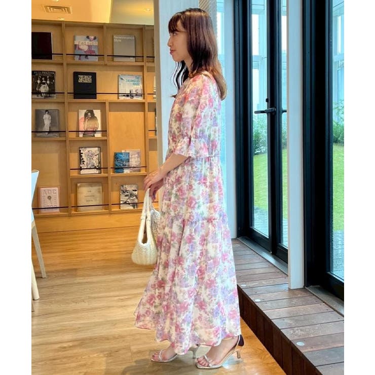 【一枚で着映える・大人可愛い】かすれプリント楊柳ワンピース | Couture brooch | 詳細画像8 