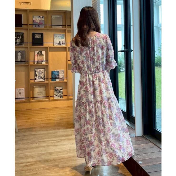 【一枚で着映える・大人可愛い】かすれプリント楊柳ワンピース | Couture brooch | 詳細画像9 