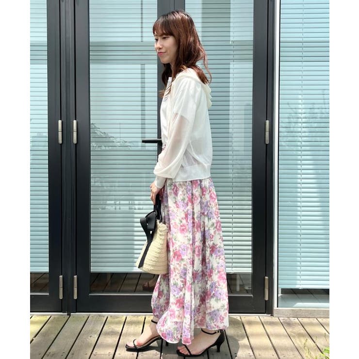 【華やか・ウエストゴム】かすれプリント楊柳スカート | Couture brooch | 詳細画像8 