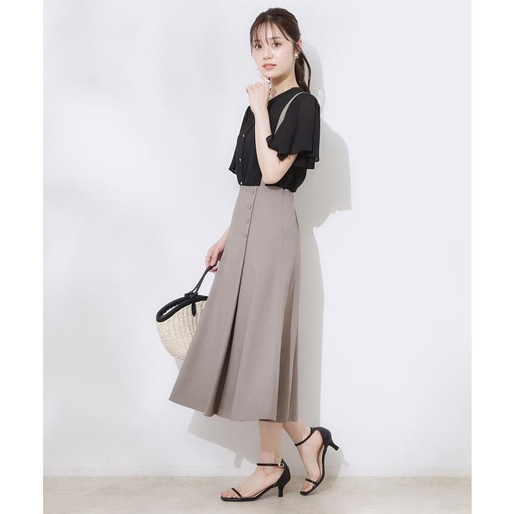 【2WAY・通勤・きれいめ】リネンライク サス付きスカート | Couture brooch | 詳細画像14 