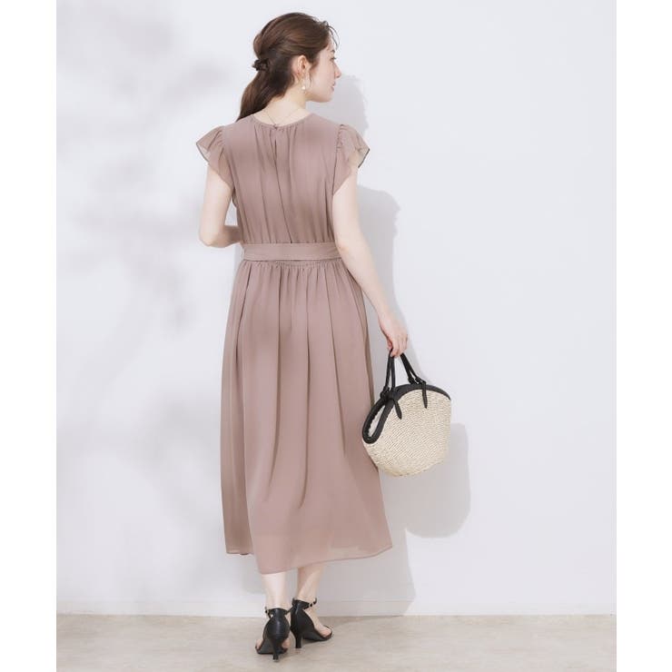 【一枚で着映える・楽ちん・ドライタッチ】フリルスリーブワンピース | Couture brooch | 詳細画像4 