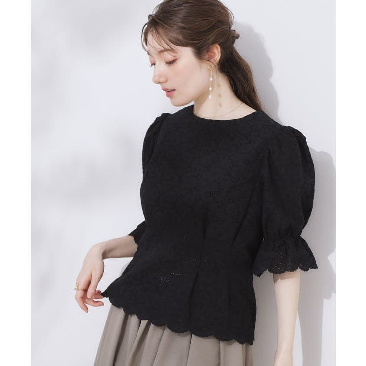 【一枚で着映える 花柄刺繍 5分袖】バックレースアップ | Couture brooch | 詳細画像19 