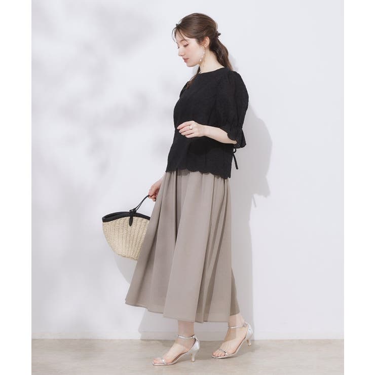 【一枚で着映える 花柄刺繍 5分袖】バックレースアップ | Couture brooch | 詳細画像16 