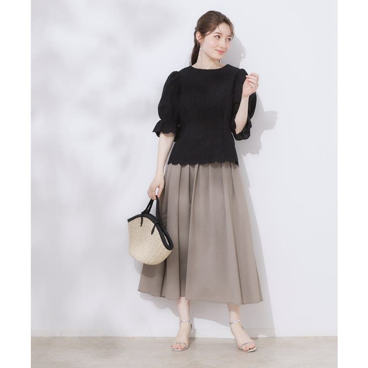 【一枚で着映える 花柄刺繍 5分袖】バックレースアップ | Couture brooch | 詳細画像15 