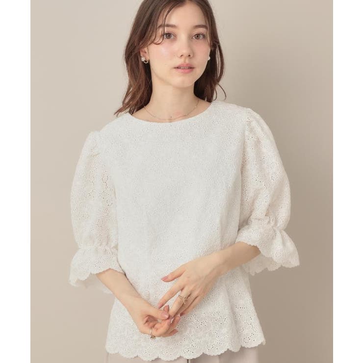 【一枚で着映える 花柄刺繍 5分袖】バックレースアップ | Couture brooch | 詳細画像9 