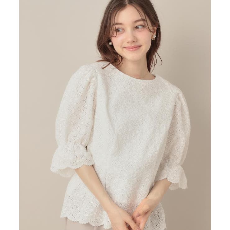 【一枚で着映える 花柄刺繍 5分袖】バックレースアップ | Couture brooch | 詳細画像10 