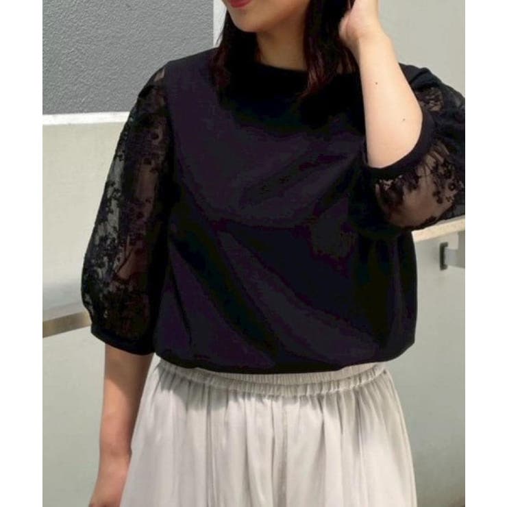 【接触冷感・UV・マシンウォッシャブル】袖レースデザイントップス | Couture brooch | 詳細画像26 