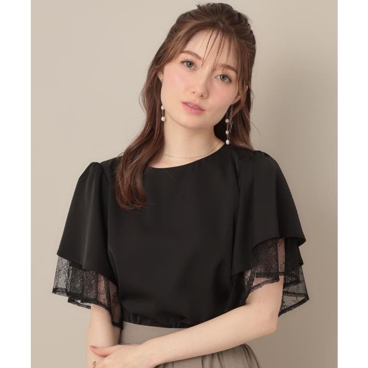 【マシンウォッシャブル・一枚で着映える】レース重ねフレアブラウス | Couture brooch | 詳細画像21 