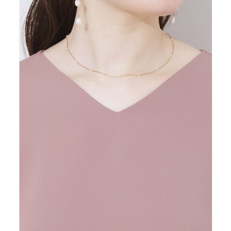 【マシンウォッシャブル・シアー・細見え】Vネック袖レースフレアブラウス | Couture brooch | 詳細画像38 