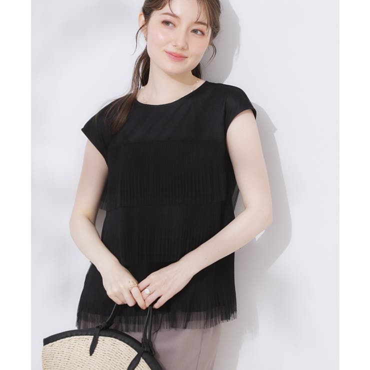 【マシンウォッシャブル・大人可愛い】チュールプリーツチュニック | Couture brooch | 詳細画像14 