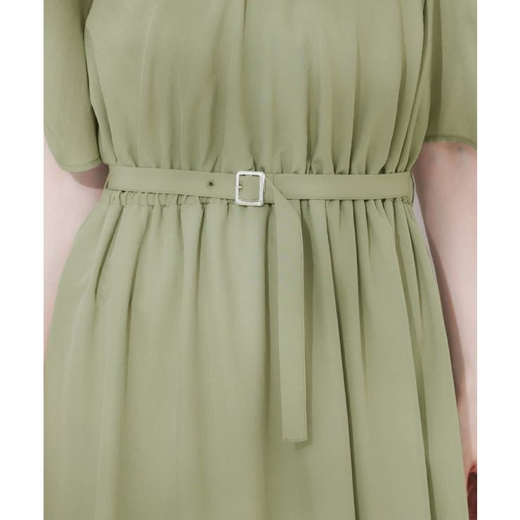 【マシンウォッシャブル・二の腕カバー】ウエストベルトVネックワンピース | Couture brooch | 詳細画像39 