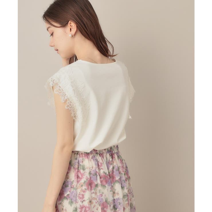 【マシンウォッシャブル・UVケア・接触冷感】フレンチ肩レースカットソー | Couture brooch | 詳細画像6 