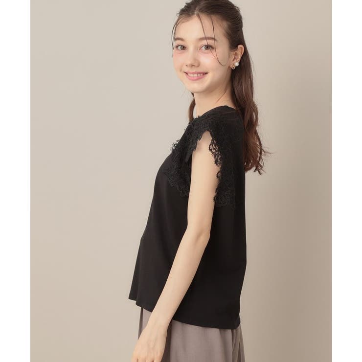 【マシンウォッシャブル・UVケア・接触冷感】フレンチ肩レースカットソー | Couture brooch | 詳細画像25 
