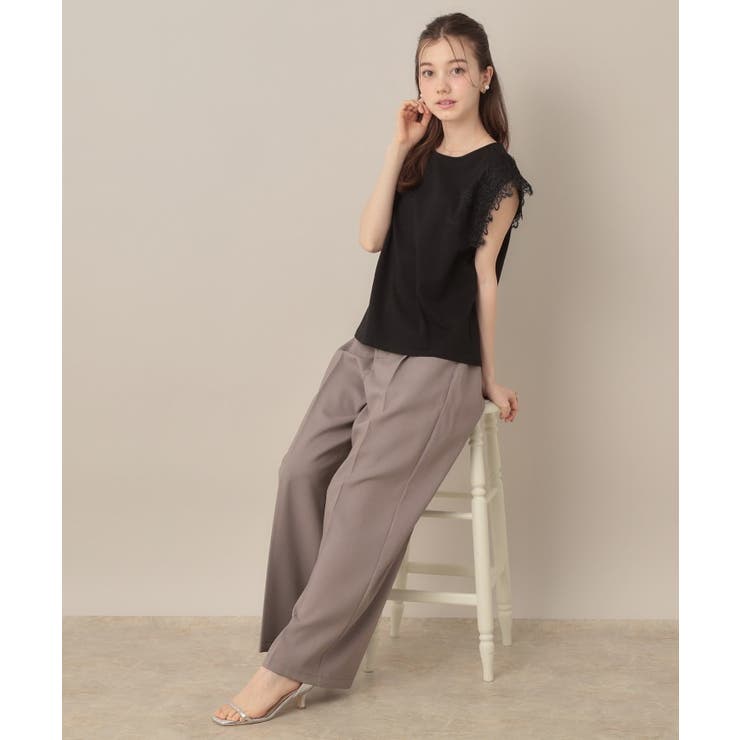 【マシンウォッシャブル・UVケア・接触冷感】フレンチ肩レースカットソー | Couture brooch | 詳細画像23 