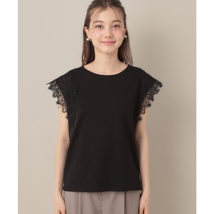 【マシンウォッシャブル・UVケア・接触冷感】フレンチ肩レースカットソー | Couture brooch | 詳細画像37 