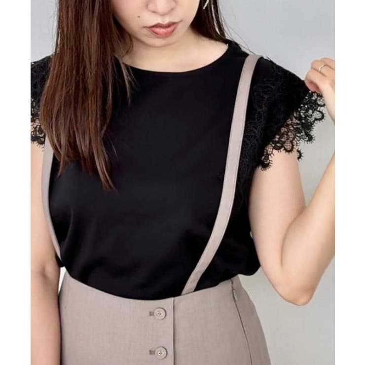 【マシンウォッシャブル・UVケア・接触冷感】フレンチ肩レースカットソー | Couture brooch | 詳細画像33 