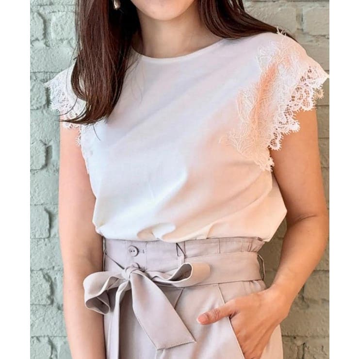 【マシンウォッシャブル・UVケア・接触冷感】フレンチ肩レースカットソー | Couture brooch | 詳細画像10 
