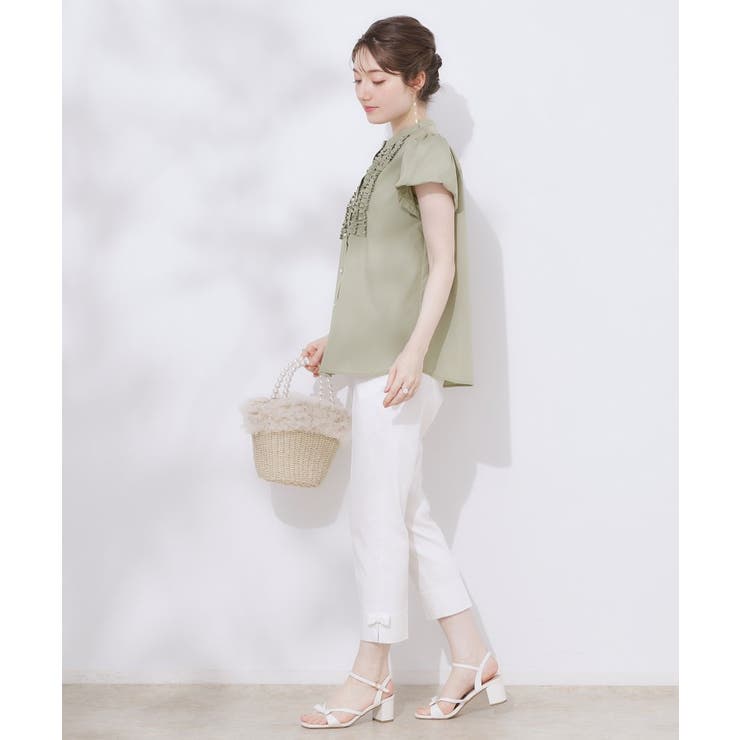 【大人フェミニン・華奢見え・通勤】フロントフリルシャツ | Couture brooch | 詳細画像26 