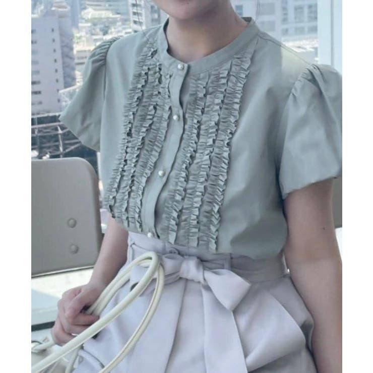 【大人フェミニン・華奢見え・通勤】フロントフリルシャツ | Couture brooch | 詳細画像34 