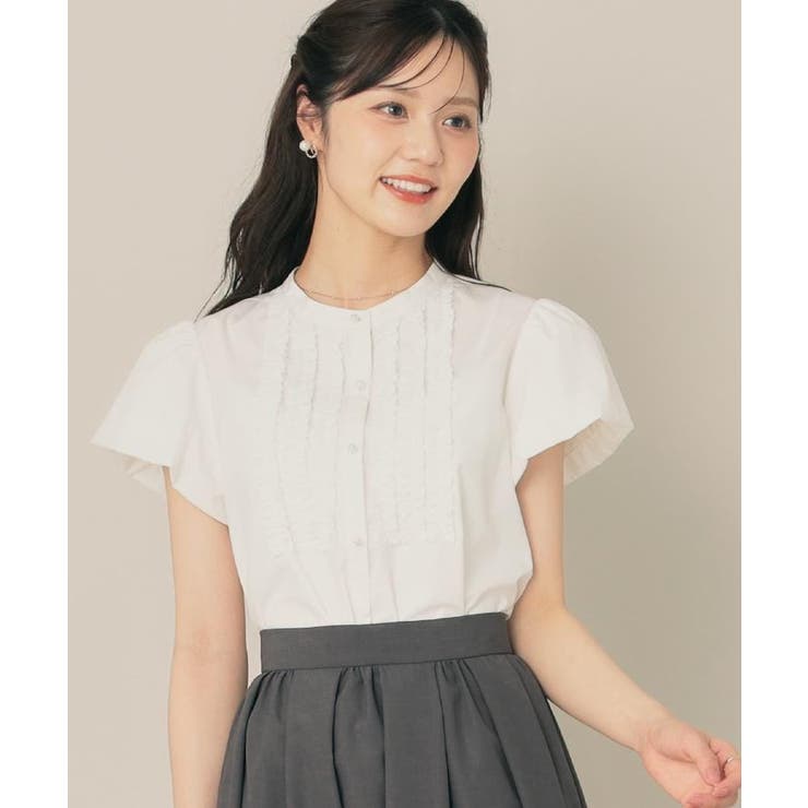 【大人フェミニン・華奢見え・通勤】フロントフリルシャツ | Couture brooch | 詳細画像10 