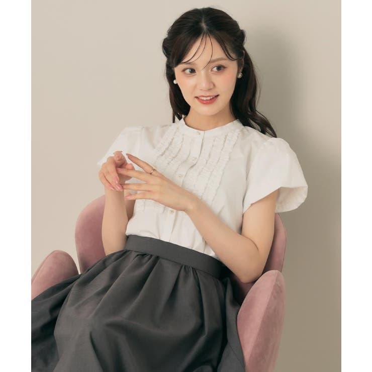 【大人フェミニン・華奢見え・通勤】フロントフリルシャツ | Couture brooch | 詳細画像11 
