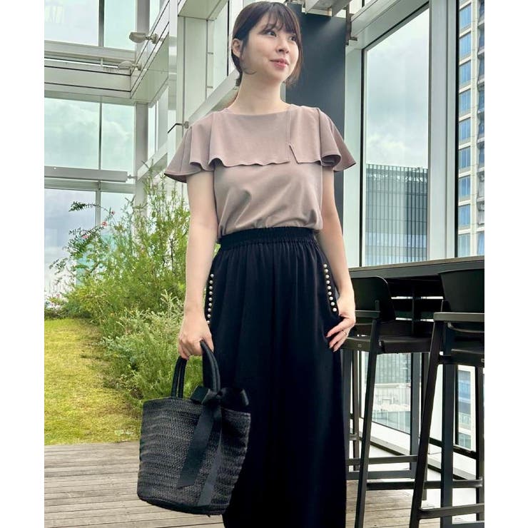 【マルチデザイン・楽ちん】フェイクパール リラックスワイドパンツ | Couture brooch | 詳細画像21