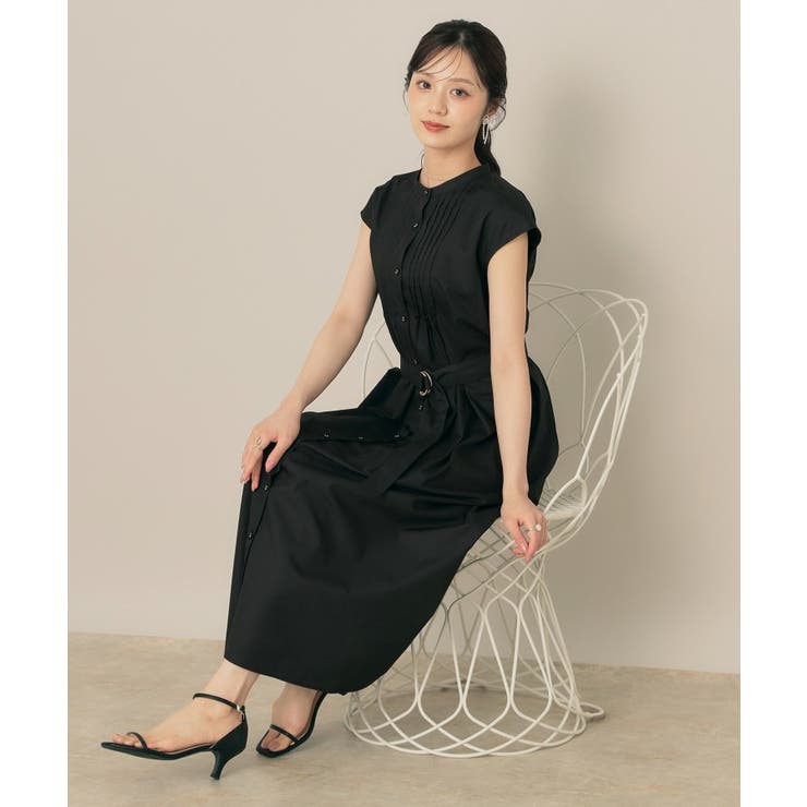 【Aライン・細見え】フロントタックシャツワンピース | Couture brooch | 詳細画像7 