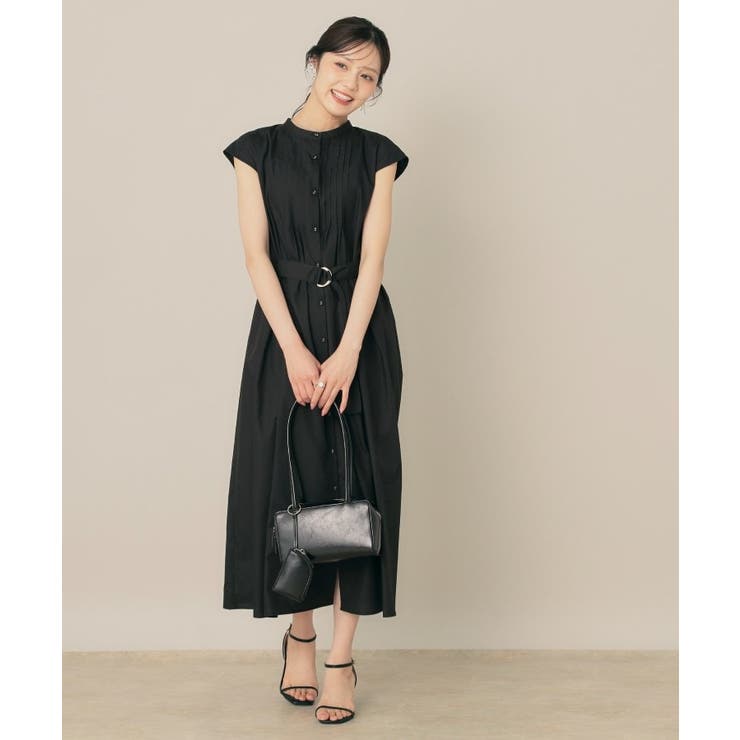 【Aライン・細見え】フロントタックシャツワンピース | Couture brooch | 詳細画像1 