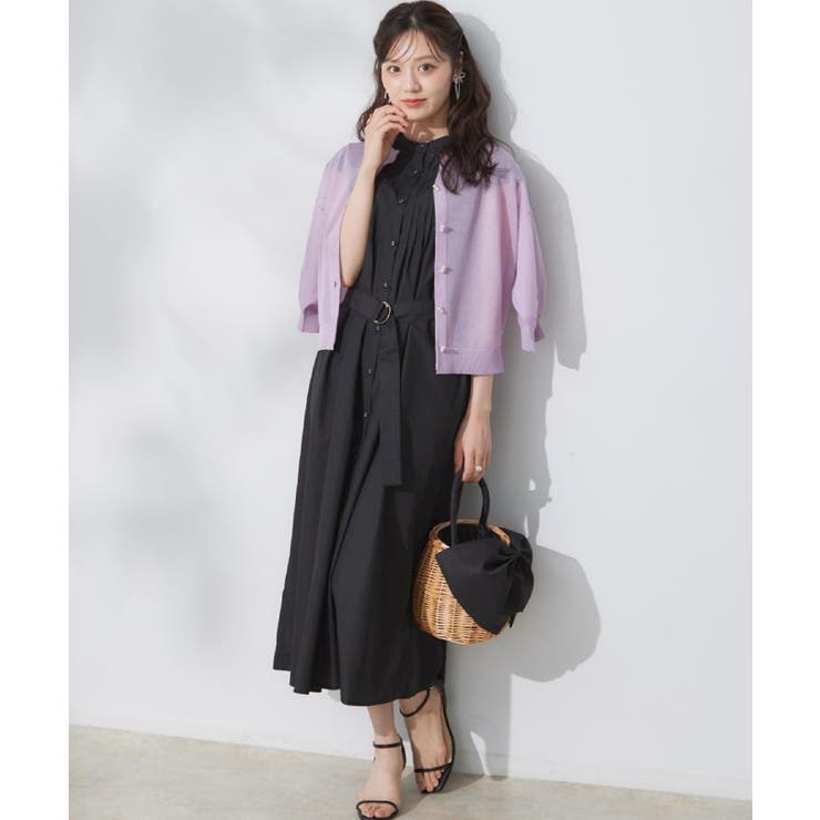 【Aライン・細見え】フロントタックシャツワンピース | Couture brooch | 詳細画像14 