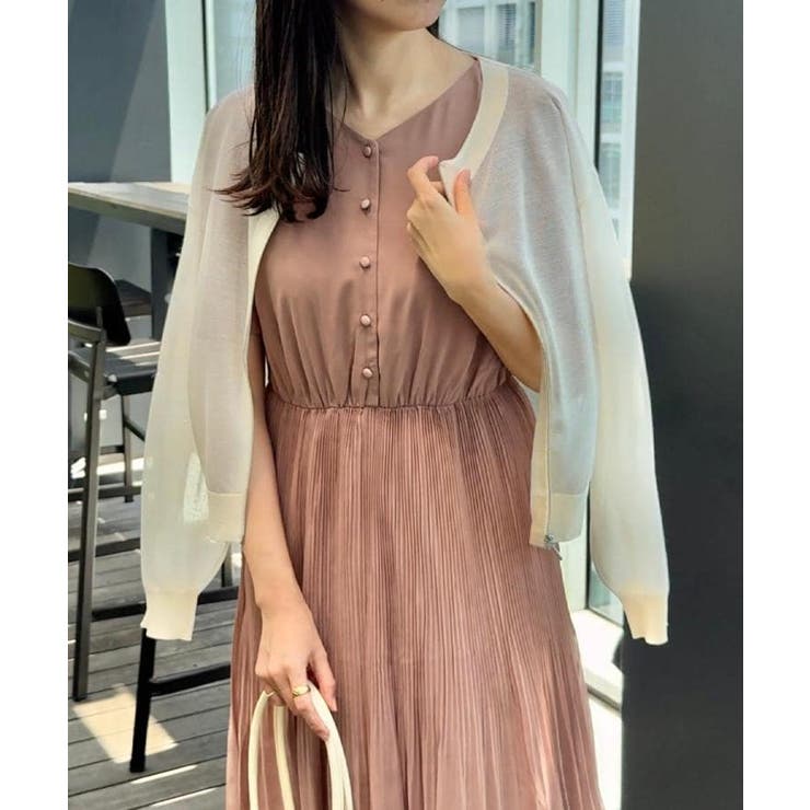 【二の腕カバー・楽ちん・通勤】シフォンプリーツワンピース | Couture brooch | 詳細画像24 