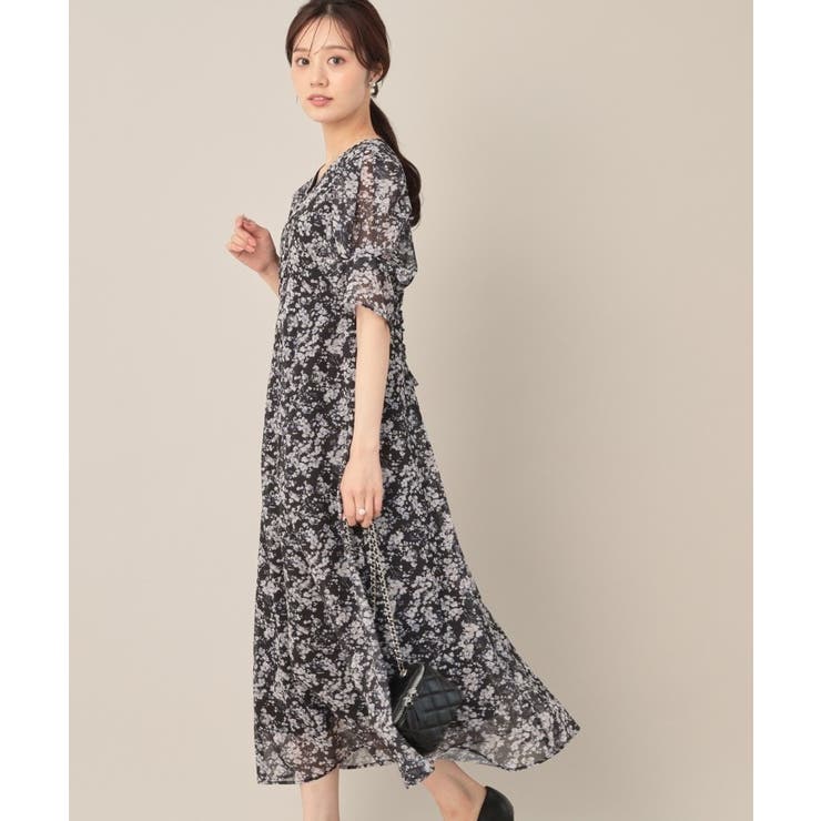 【一枚で着映える・通勤】Vネックフラワーワンピース | Couture brooch | 詳細画像5 