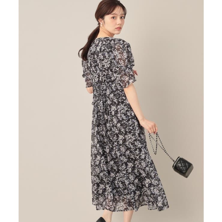 【一枚で着映える・通勤】Vネックフラワーワンピース | Couture brooch | 詳細画像6 