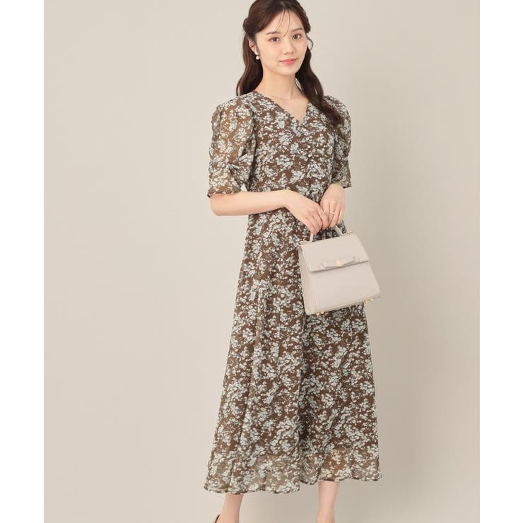 【一枚で着映える・通勤】Vネックフラワーワンピース | Couture brooch | 詳細画像19 