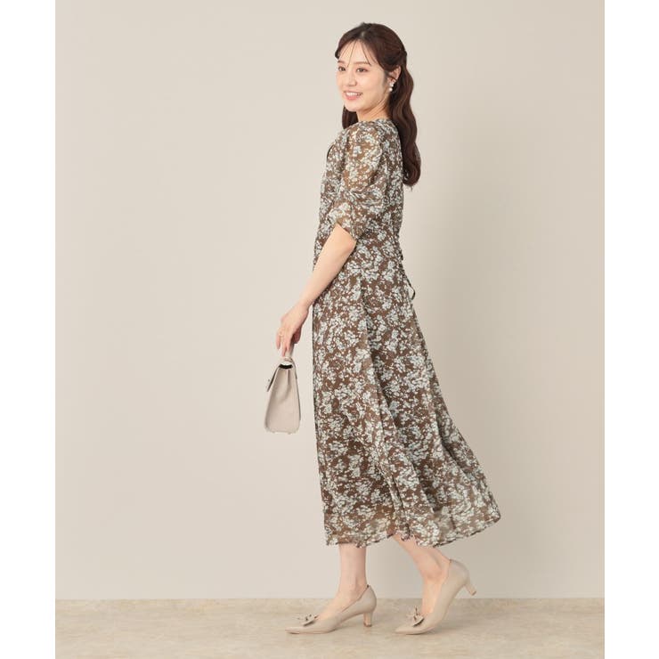 【一枚で着映える・通勤】Vネックフラワーワンピース | Couture brooch | 詳細画像17 