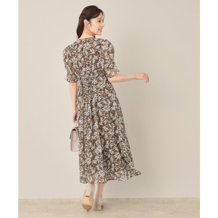 【一枚で着映える・通勤】Vネックフラワーワンピース | Couture brooch | 詳細画像18 