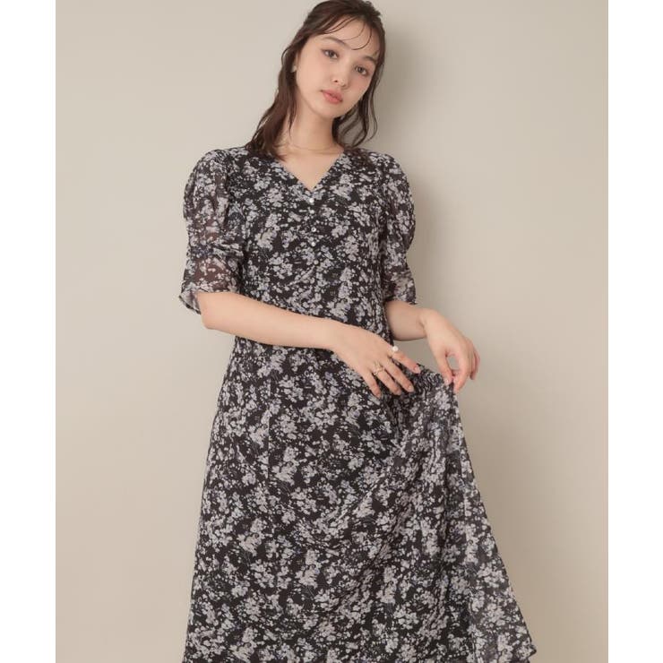 【一枚で着映える・通勤】Vネックフラワーワンピース | Couture brooch | 詳細画像10 