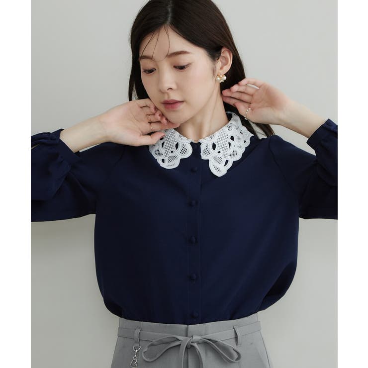 【お顔まわり彩る】レース衿ジョーゼットブラウス | Couture brooch | 詳細画像26 