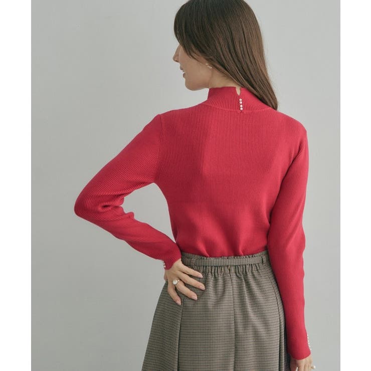 【大人フェミニンのBASIC】パール調リブニット【吸湿発熱 静電気防止 抗菌防臭 | Couture brooch | 詳細画像41 