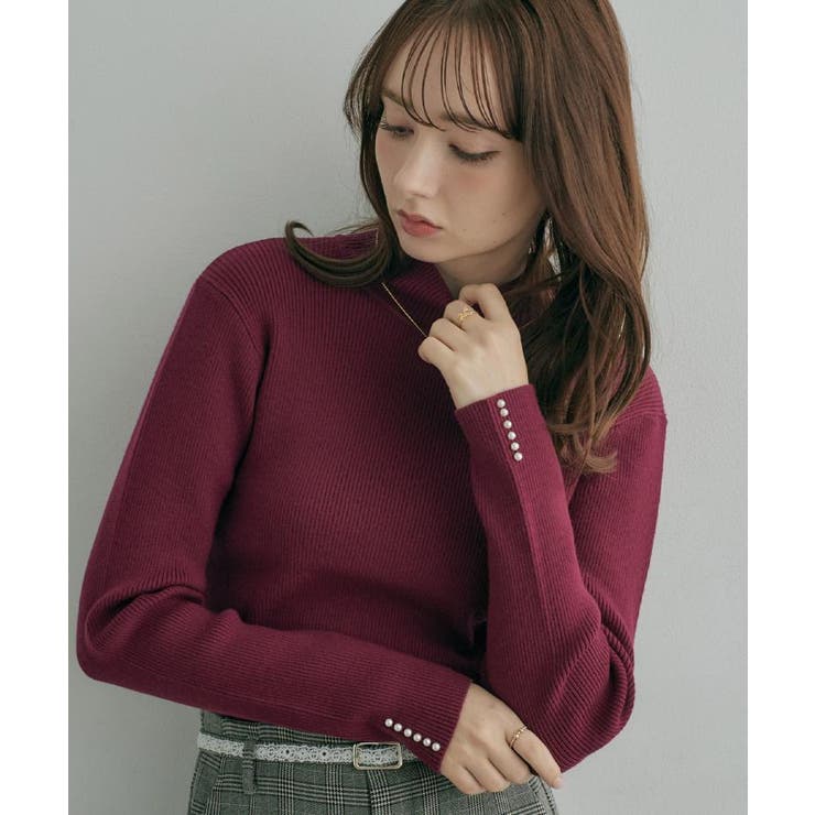 【大人フェミニンのBASIC】パール調リブニット【吸湿発熱 静電気防止 抗菌防臭 | Couture brooch | 詳細画像54 