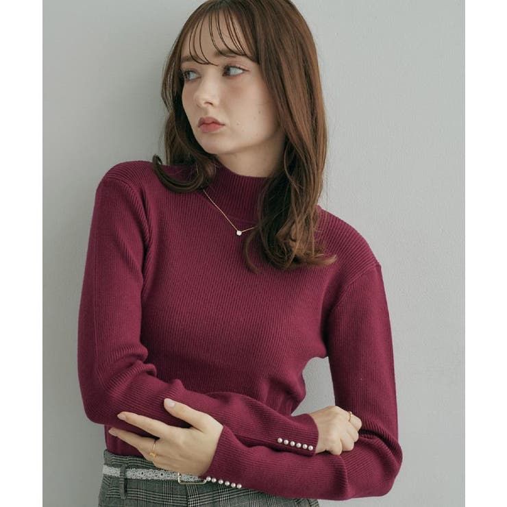 【大人フェミニンのBASIC】パール調リブニット【吸湿発熱 静電気防止 抗菌防臭 | Couture brooch | 詳細画像55 