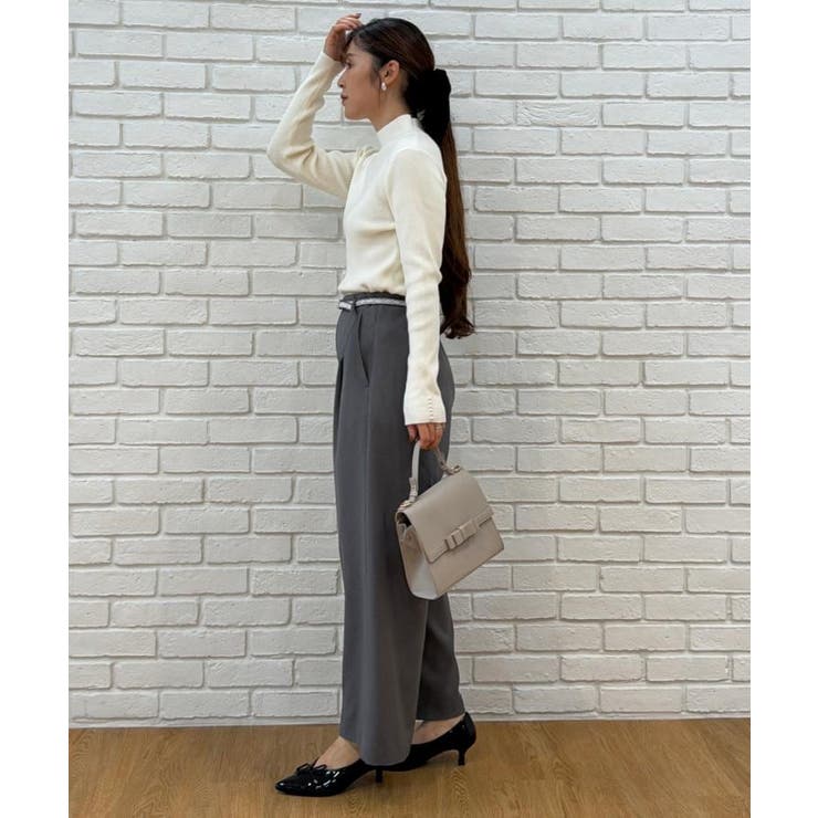 【大人フェミニンのBASIC】パール調リブニット【吸湿発熱 静電気防止 抗菌防臭 | Couture brooch | 詳細画像8 