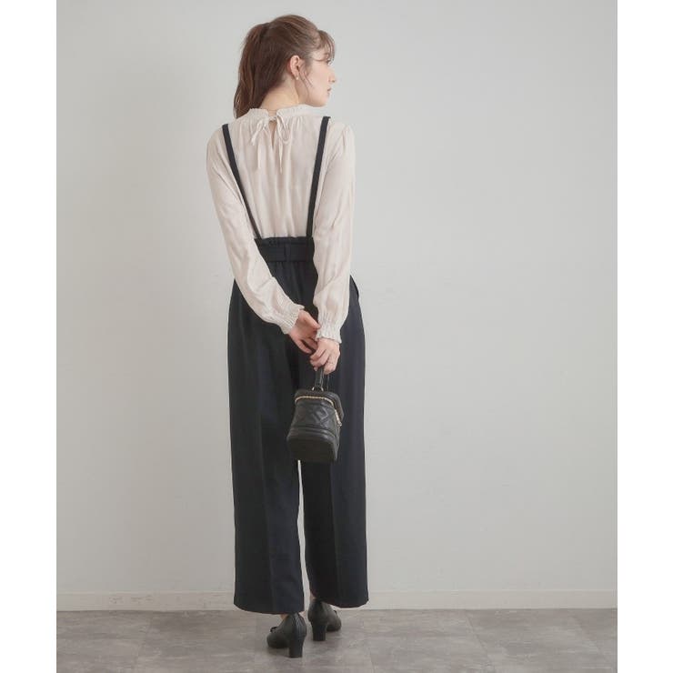 【洗える・通勤】ウエストリボン サスペンダー付きワイドパンツ | Couture brooch | 詳細画像30 