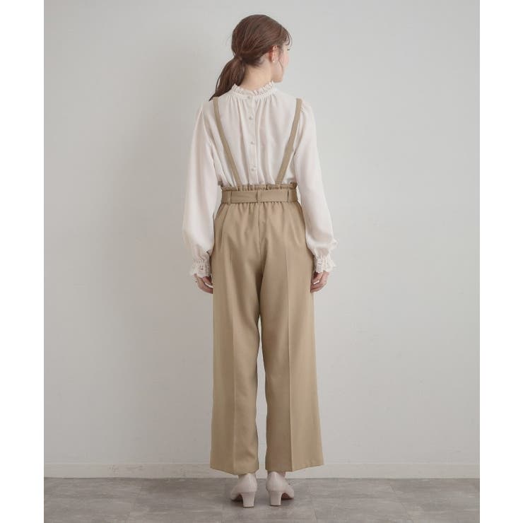 【洗える・通勤】ウエストリボン サスペンダー付きワイドパンツ | Couture brooch | 詳細画像45 